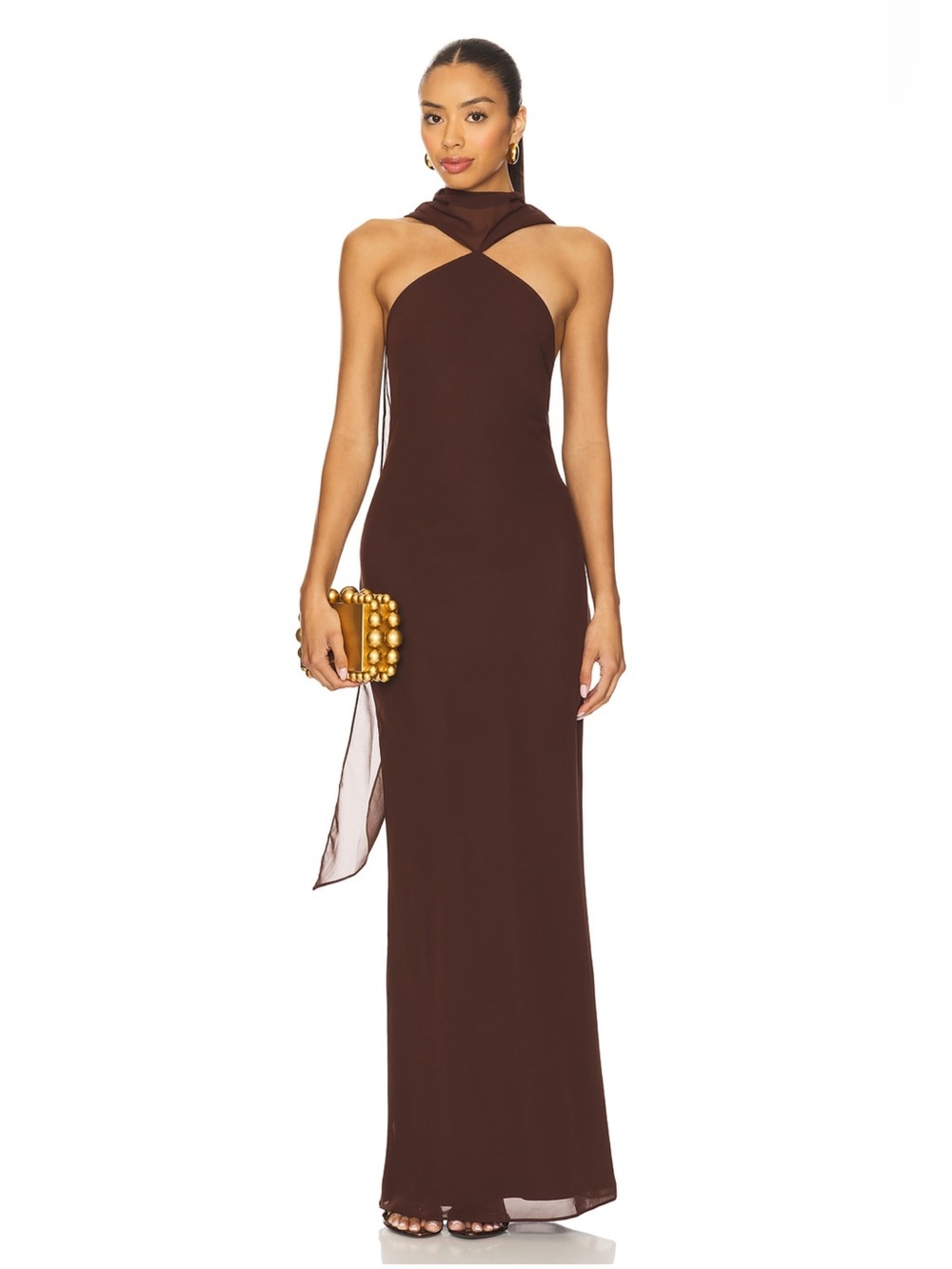 Amanda Uprichard Ashton Maxi Dress in Cocoa